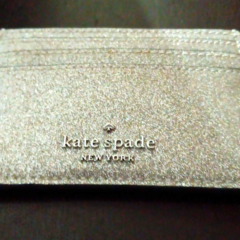 NWOT 🔥 KATE SPADE 🔥 GLITTERY SILVER CREDIT CARD WALLET